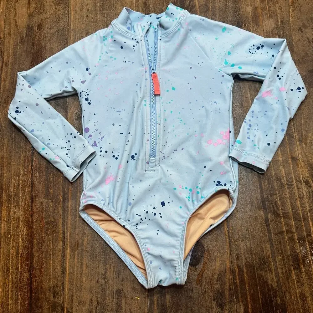 Crewcuts long sleeve rashguard sz 3 Girls UPF Swimsuit